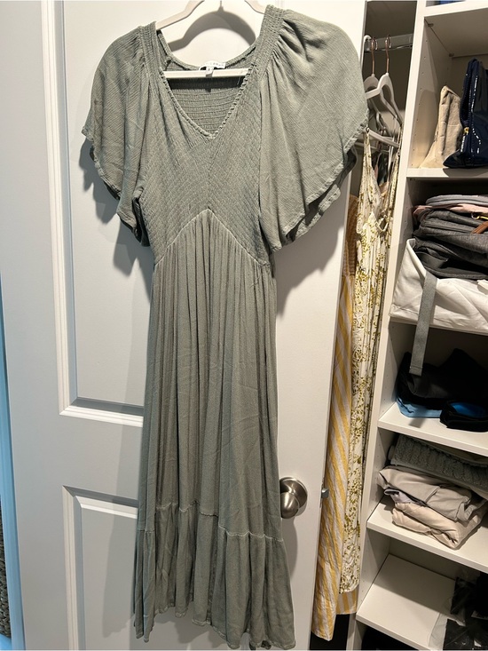 Baltic Born Dresses & Skirts - Baltic Born Sage Green Flutter Sleeve Midi Dress
